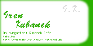 iren kubanek business card